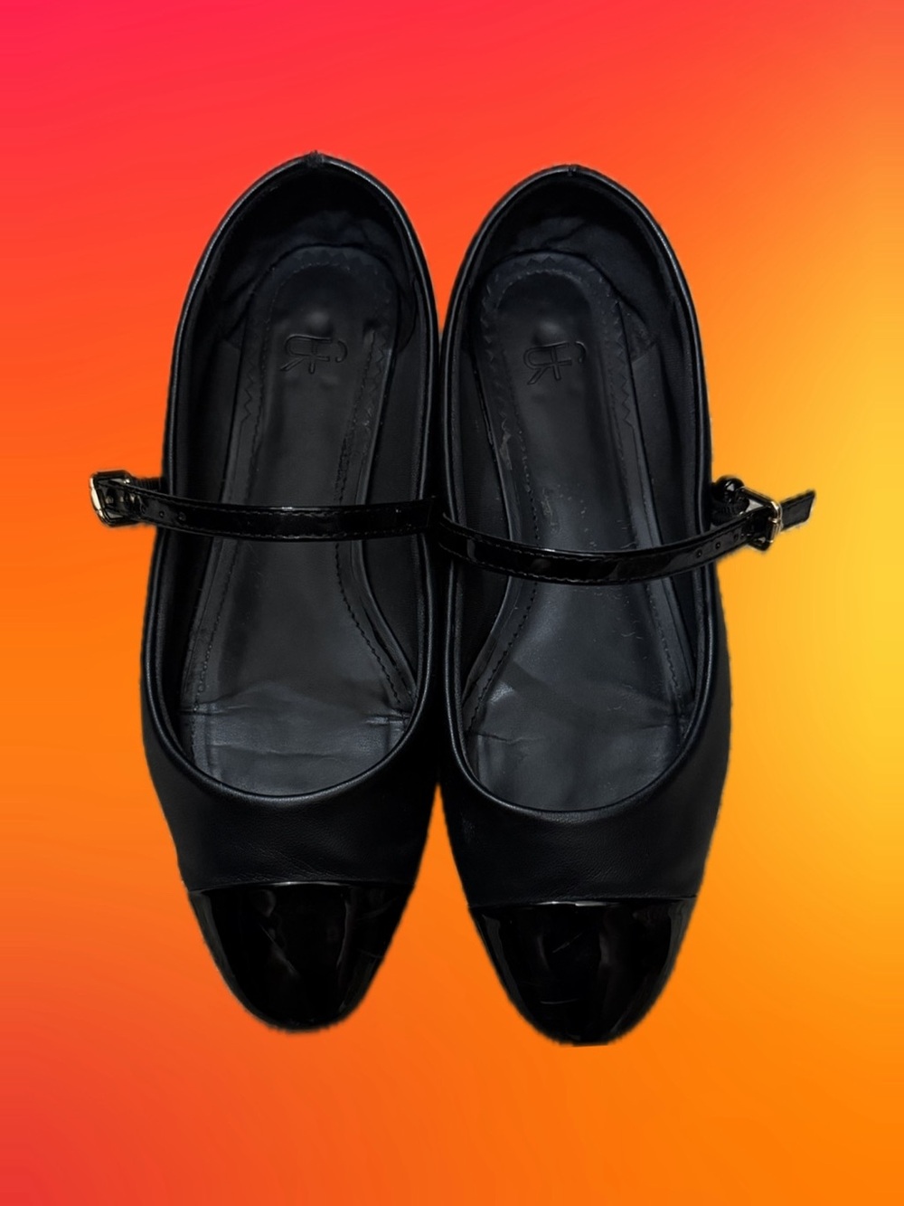 Women’s Black Mary Jane Loafers with Patent Cap Toe